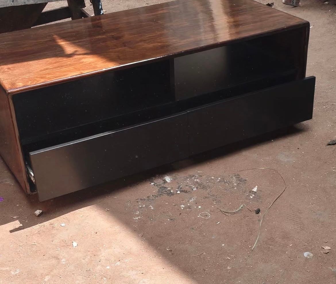 Modern TV Stand | Walnut & Black Finish photo 5